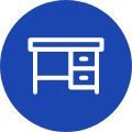 blue desk icon