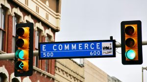 traffic lights with E Commerce traffic sign